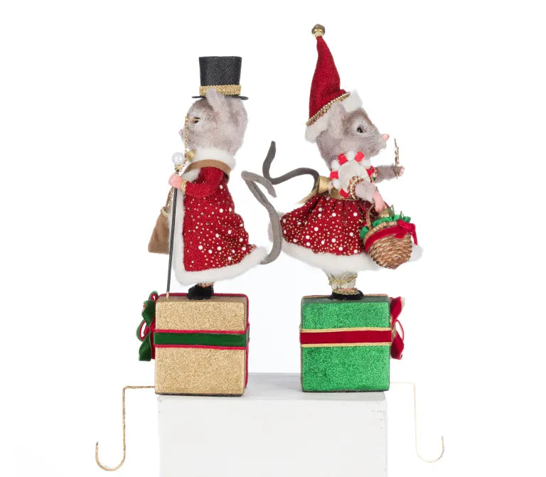 Christmas Ball Mouse Stocking Holder Assortment of 2