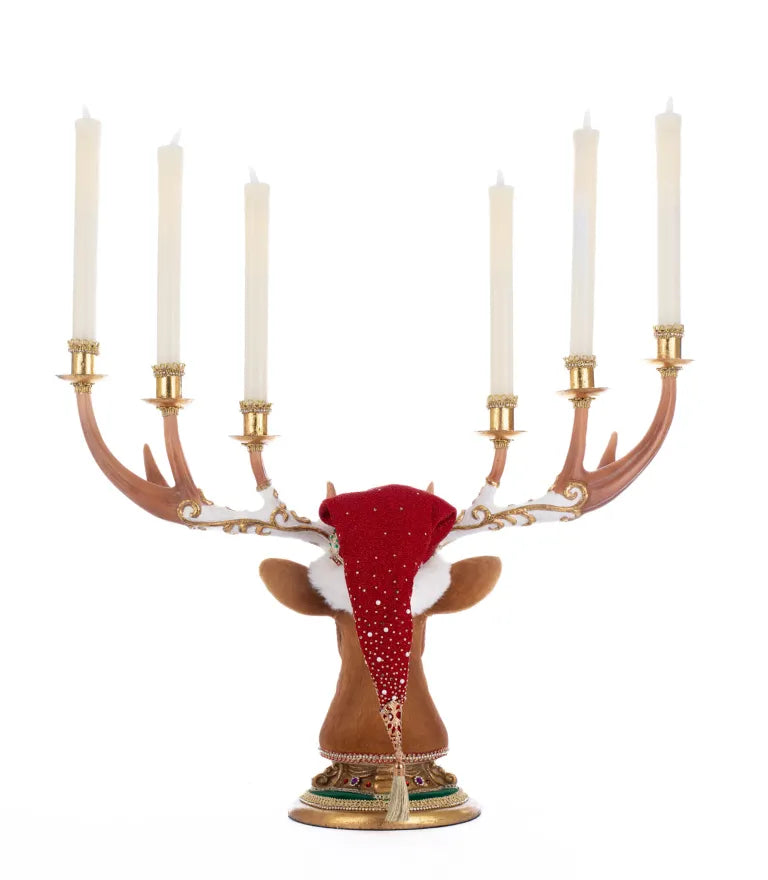 Christmas Ball Deer Head Candelabra