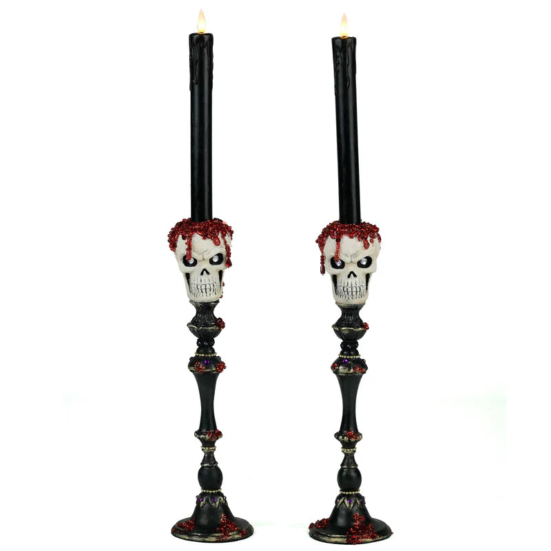 Skull Candlesticks Set of 2