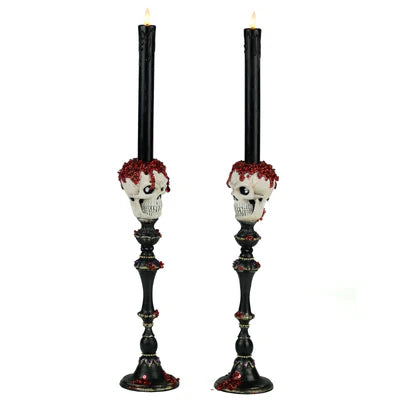 Skull Candlesticks Set of 2