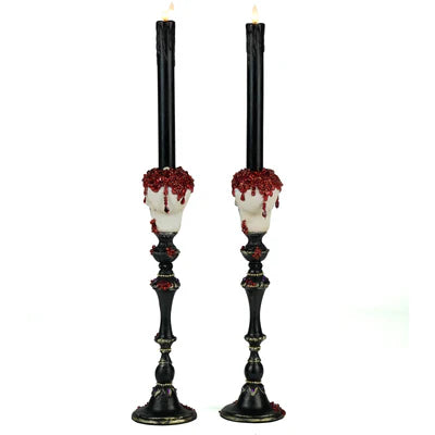 Skull Candlesticks Set of 2