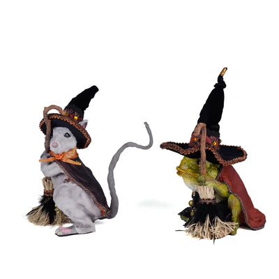 Witching Hour Rat and Frog Witches set of 2