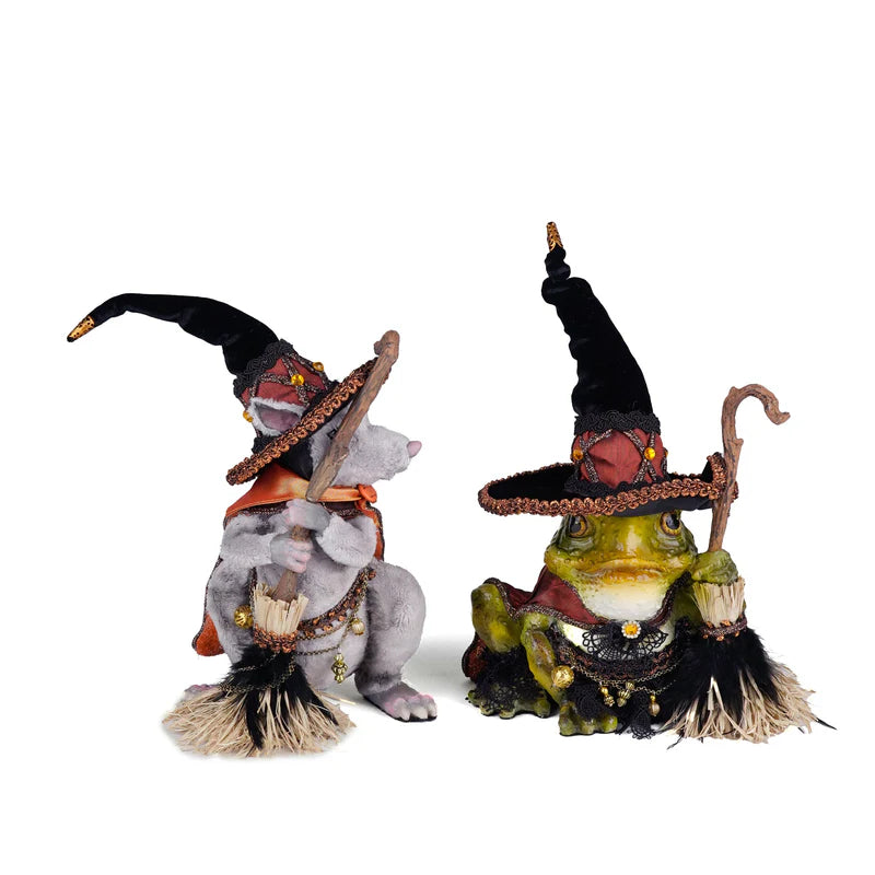 Witching Hour Rat and Frog Witches set of 2