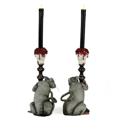 Rat Candlestick Holders Set of 2
