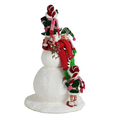 Merry Snowman With Elves