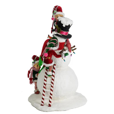Merry Snowman With Elves