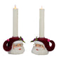 Merry Santa Head Candle Holders Set of 2