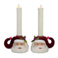 Merry Santa Head Candle Holders Set of 2