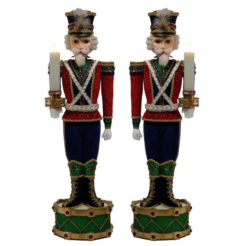 Toy Soldier Candle Holder Set  of 2