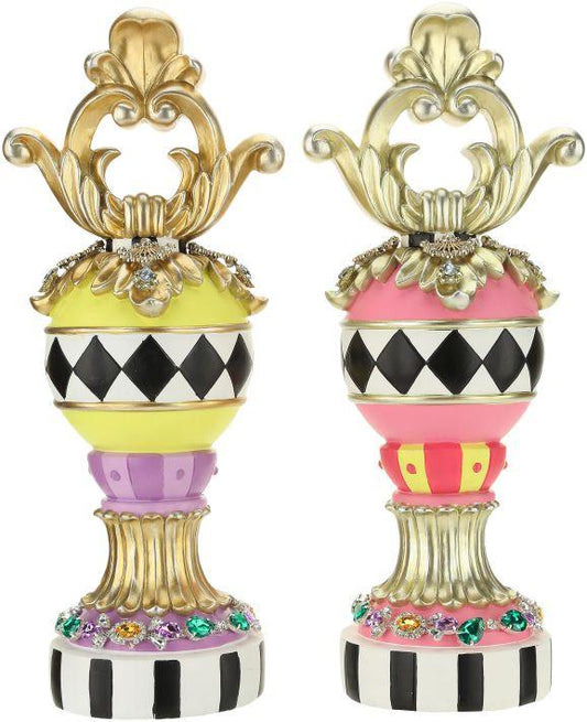 Jeweled Harlequin Finial 14.5"