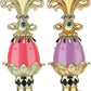14.5" Jeweled Harlequin Finial Set