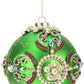 King's Jewel Ball Ornament, Green - 5 Inches