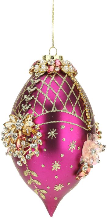 King's Jewel Egg Ornament, Burgandy - 7 Inches