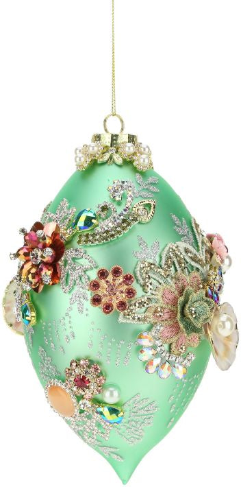 King's Jewel Egg Ornament, Turquoise - 7 Inches