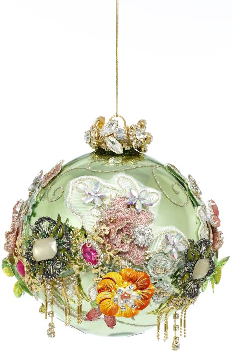 Kings Jewel Ball Ornament, Mint - 5 Inches