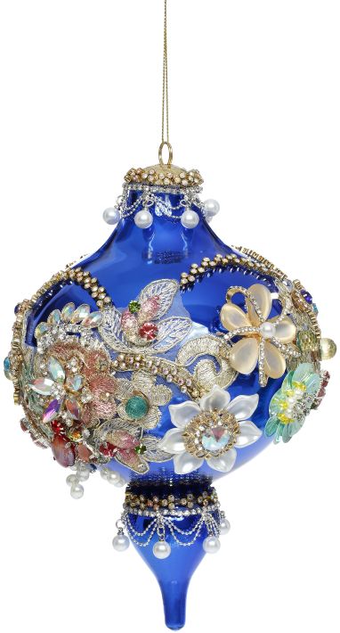 King's Jewel Extra Fancy Finial, Blue - 8 Inches