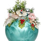 Large Floral Jeweled Ornament, Frosted, Blue - 7.5 Inches - (Set of 2)