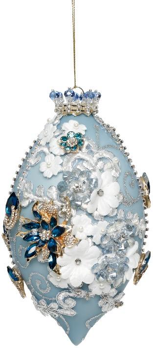 Kings Jewel Finial Ornament, Blue - 8 Inches