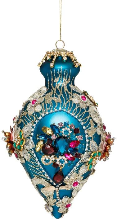 Kings Jewel Fancy Finial Ornament, Teal - 8 Inches