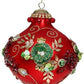 Kings Jewel Extra Fancy Finial Ornament, Red- 8 Inches