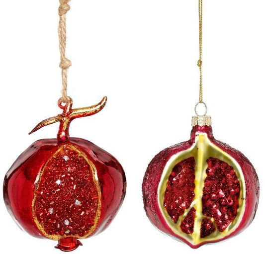 Pomegranate Ornament, Assortment of 2 - 3-4 Inches1