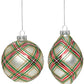 Christmas Plaid Ornament, Box of 6 – 4-5 Inches