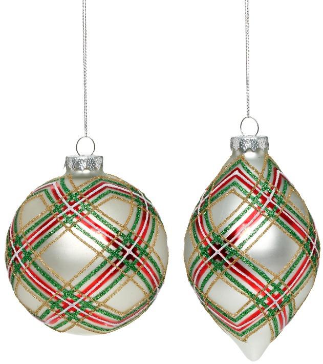 Christmas Plaid Ornament, Box of 6 – 4-5 Inches