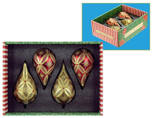 Snowflake Teardrop Ornament, Box of 8 – 6.5 Inches