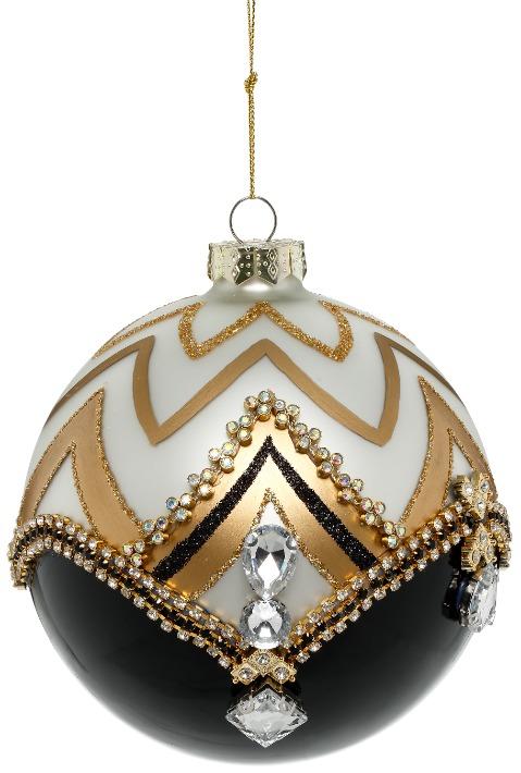Jeweled Chevron Ornament, Box of 4 - 4.5 Inches