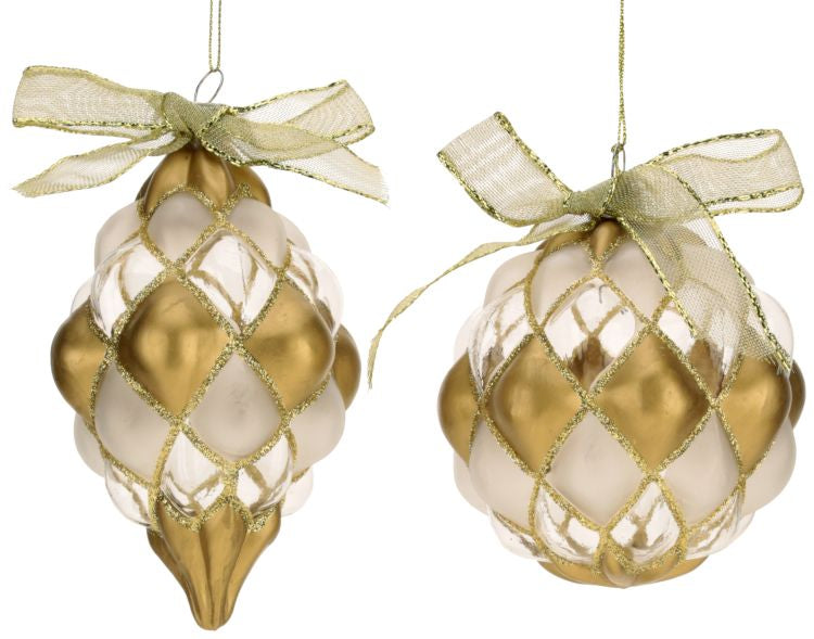 Harlequin Relief Ornament, Set of 6 - 4 Inches