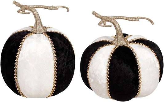 Pumpkin, Black and White Stripe Pumpkin Set