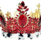 Jeweled Queen Crown, Red - 7.5 Inches