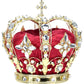 Jeweled King Crown, Red/Silver - 8.5 Inches