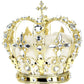 Jeweled King Crown, White - 8.5 Inches