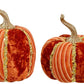 Velvet Pumpkin, Orange, Assortment of 2 - 7-9 Inches