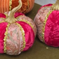 Floral Pink Pumpkin, 8 x 5 Inches (Set of 2)