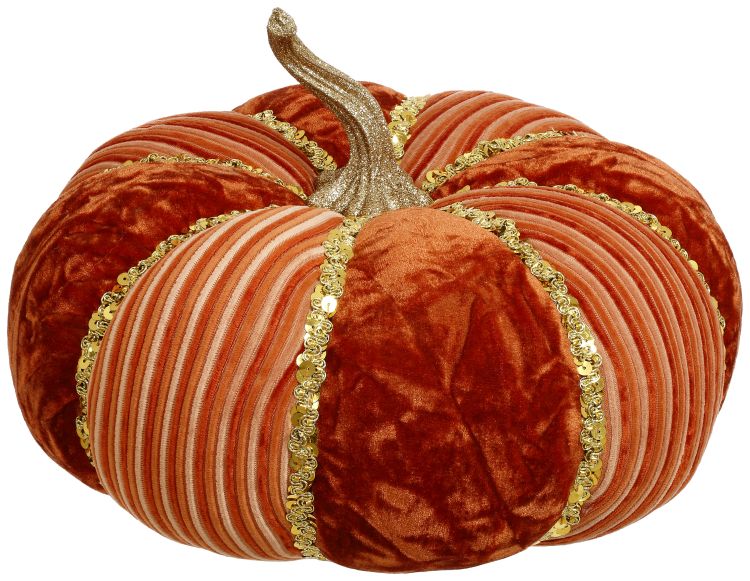 Velvet Pumpkin, Orange-11.5 x 8.5 Inches (Set of 2)