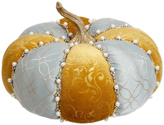 Pearl Pumpkin, Aqua/Tan-11.5 x 8.5 Inches (Set of 2)