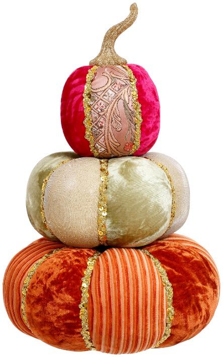 Stacked Velvet Pumpkin-18.5 Inches (Set of 2)