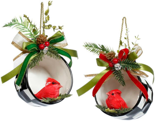 Cup with Cardinal Ornament, Set of 2 - 4 Inches