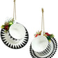 Cup and Saucer with Deco Ornament, Set of 2 - 6 Inches