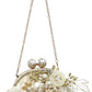 Ivory Bag, Pleated Ornament 8 X 7''