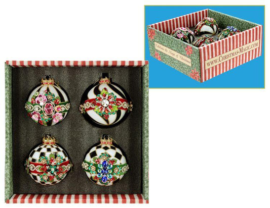 Timeless Jeweled Ornament, Box of 8 - 4 Inches