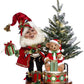 Decorating Tree Elf Scene with Lights, Large - 14 x 24 Inches