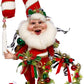 Candy Cane Elf Scene with Lights, Medium - 15 x 22.5 Inches