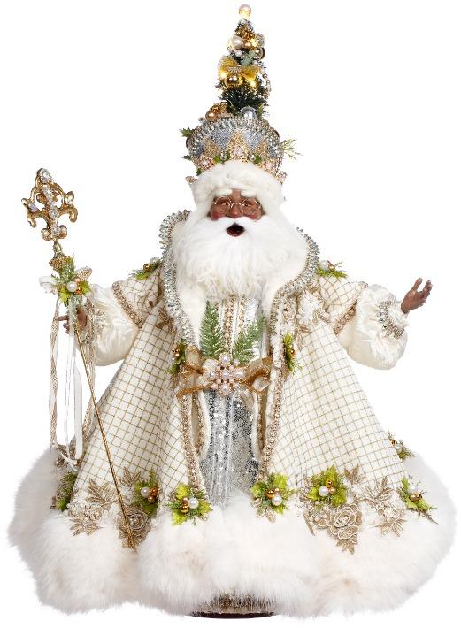 African American White Christmas Santa - 27.5 Inches