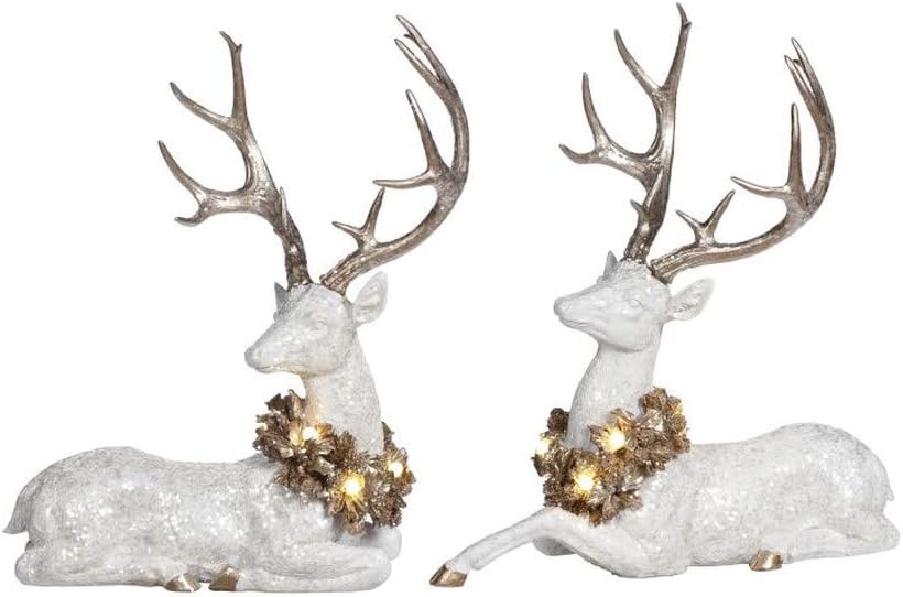Reindeer w/ Wreath (2 Colors - Brn & Wht)
