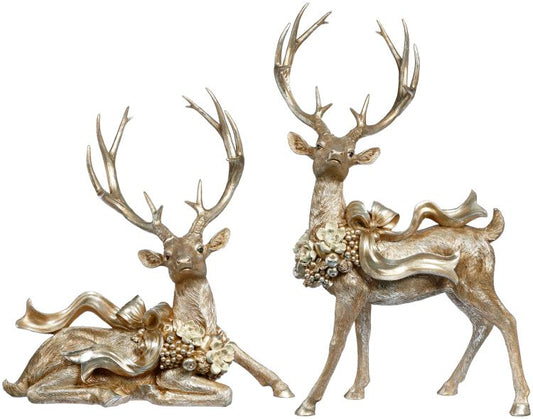 Ribboned Deer, Assortment of 2 - 19-27 Inches