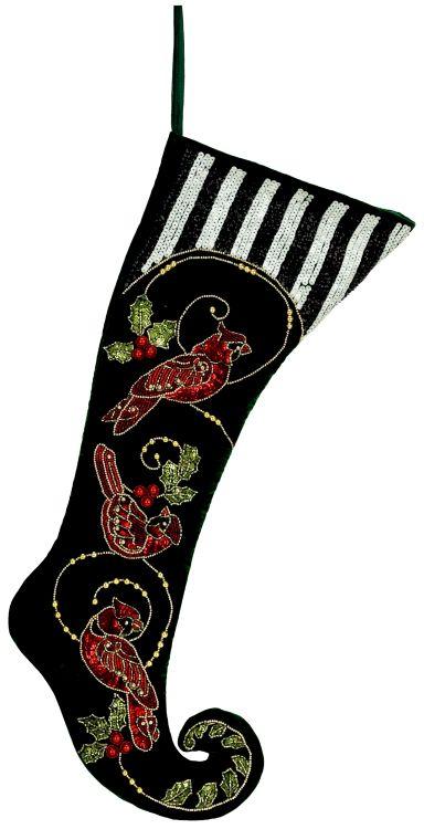 Cardinal Scene Stocking - 23 x 8 Inches