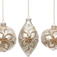 Floral Swirl Ornament 4", (Set of 6)